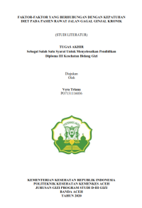 Image of FAKTOR-FAKTOR YANG BERHUBUNGAN DENGAN KEPATUHAN DIET PADA PASIEN RAWAT JALAN GAGAL GINJAL KRONIK