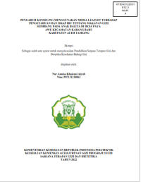 Image of PENGARUH KONSELING MENGGUNAKAN MEDIA LEAFLET TERHADAP PENGETAHUAN DAN SIKAP IBU TENTANG MAKANAN GIZI SEIMBANG PADA ANAK BALITA DI DESA PAYA AWE KECAMATAN KARANG BARU KABUPATEN ACEH TAMIANG