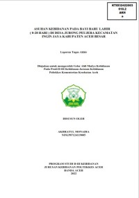 Image of ASUHAN KEBIDANAN PADA BAYI BARU LAHIR ( 0-28 HARI ) DI DESA JURONG PEUJERA KECAMATAN INGIN JAYA KABUPATEN ACEH BESAR