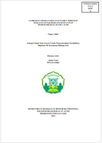 Image of GAMBARAN TINGKAT KEPUASAN PASIEN TERHADAP MAKANAN LUNAK DI RUANG RAWAT INAP DI RSUD MEURAXA BANDA ACEH