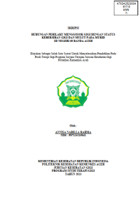 Image of HUBUNGAN PERILAKU MENGGOSOK GIGI DENGAN STATUS KEBERSIHAN GIGI DAN MULUT PADA MURID SD NEGERI 60 BANDA ACEH