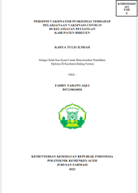Image of PERSEPSI VAKSINATOR PUSKESMAS TERHADAP PELAKSANAAN VAKSINASI COVID-19 DI KECAMATAN PEUSANGAN KABUPATEN BIREUEN