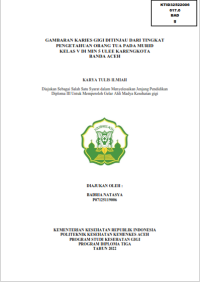 Image of GAMBARAN KARIES GIGI DITINJAU DARI TINGKAT PENGETAHUAN ORANG TUA PADA MURID KELAS V DI MIN 5 ULEE KARENG KOTA BANDA ACEH