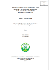 Image of POLA PENGGUNAAN OBAT TRADISIONAL PADA PENDERITA HIPERTENSI DI DESA MESJID TUHA KECAMATAN MEUREUBO KABUPATEN ACEH BARAT
