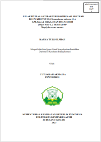 Image of UJI AKTIVITAS ANTIBAKTERI KOMBINASI EKSTRAK DAUN KIRINYUH (Chromolaena odorata (L.) R.M.King & H.Rab.) DAN DAUN SIRIH 
(Piper betle L.) TERHADAP Staphylococcus aureus
