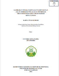 Image of GAMBARAN TINGKAT KEPUASAN PASIEN RAWAT JALAN TERHADAP PELAYANAN INFORMASI OBAT DI RUMAH SAKIT UMUM DAERAH KOTA LANGSA
