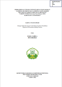 Image of PERBANDINGAN TINGKAT PENGETAHUAN MASYARAKAT GAMPONG RUNDENG DAN GAMPONG UJONG BAROH KECAMATAN JOHAN PAHLAWAN MENGENAI VAKSIN COVID-19 (Corona Virus Disease 2019) KABUPATEN ACEH BARAT