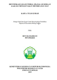 Image of IDENTIFIKASI LOGAM TIMBAL (Pb) DALAM SEDIAAN HAIR DYE MENGGUNAKAN METODE SPOT-TEST