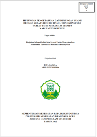 Image of HUBUNGAN PENGETAHUAN DAN DUKUNGAN SUAMI DENGAN KEPATUHAN IBU HAMIL MENGKONSUMSI TABLET FE DI PUSKESMAS JEUMPA KABUPATEN BIREUEN