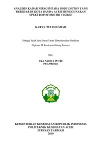 Image of ANALISIS KADAR NIPAGIN PADA BODY LOTION YANG BEREDAR DI KOTA BANDA ACEH MENGGUNAKAN SPEKTROFOTOMETRI VISIBLE