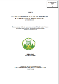 Image of ANALISIS KETIDAKNYAMANAN SELAMA KEHAMILAN  DI PUSKESMAS DARUL AMAN KABUPATEN  ACEH TIMUR