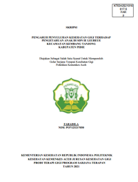 Image of PENGARUH PENYULUHAN KESEHATAN GIGI TERHADAP PENGETAHUAN ANAK DI SDN IE LEUBEUE KECAMATAN KEMBANG TANJONG KABUPATEN PIDIE