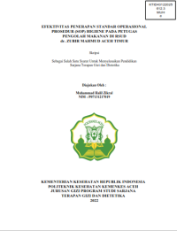 Image of EFEKTIVITAS PENERAPAN STANDAR OPERASIONAL
PROSEDUR (SOP) HIGIENE PADA PETUGAS PENGOLAH MAKANAN DI RSUD dr. ZUBIR MAHMUD ACEH TIMUR