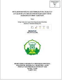 Image of PENGARUH KONSELING GIZI TERHADAP SISA MAKANAN LUNAK DI RUANG MELUR UPTD RUMAH SAKIT UMUM DAERAH DATU BERU TAKENGON