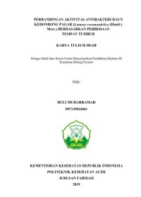 Image of PERBANDINGAN AKTIVITAS ANTIBAKTERI DAUN KEDONDONG PAGAR (Lannea coromandelica (Houtt.) Merr.) BERDASARKAN PERBEDAAN TEMPAT TUMBUH