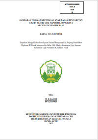Image of GAMBARAN TINGKAT KECEMASAN ANAK DALAM PENCABUTAN GIGI DI KLINIK GIGI MANDIRI LHONG RAYA KECAMATAN BANDA RAYA