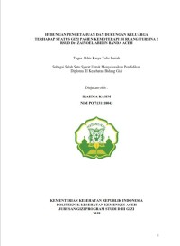Image of HUBUNGAN PENGETAHUAN DAN DUKUNGAN KELUARGA TERHADAP STATUS GIZI PASIEN KEMOTERAPI DI RUANG TURSINA 2 RSUD Dr. ZAINOEL ABIDIN BANDA ACEH