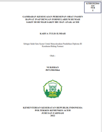 Image of GAMBARAN KESESUAIAN PERESEPAN OBAT PASIEN RAWAT INAP DENGAN FORMULARIUM RUMAH SAKIT DI RUMAH SAKIT IBU DAN ANAK ACEH