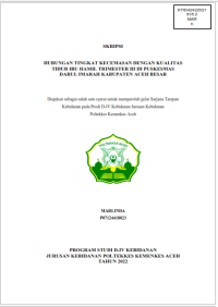 Image of HUBUNGAN TINGKAT KECEMASAN DENGAN KUALITAS TIDUR IBU HAMIL TRIMESTER III DI PUSKESMAS DARUL IMARAH KABUPATEN ACEH BESAR