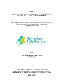 Image of HUBUNGAN PERAN ORANG TUA DENGAN STATUS KEBERSIHAN GIGI DAN MULUT PADA ANAK TUNAGRAHITA