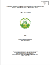 Image of GAMBARAN INTENSITAS KEBISINGAN TERHADAP KELELAHAN KERJA PADA TENAGA KERJA DI PT CAHAYA ABADI KOTA LANGSA