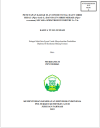 Image of PENETAPAN KADAR FLAVONOID TOTAL DAUN SIRIH HIJAU (Piper betle L) DAN DAUN SIRIH MERAH (Piper crocatum) SECARA SPEKTROFOTOMETRI Uv-Vis