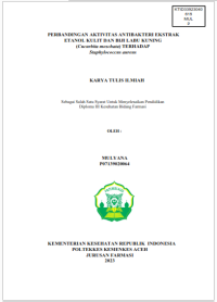 Image of PERBANDINGAN AKTIVITAS ANTIBAKTERI EKSTRAK ETANOL KULIT DAN BIJI LABU KUNING (Cucurbita moschata) TERHADAP Staphylococcus aureus