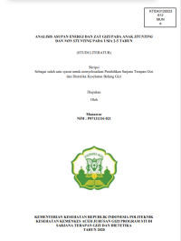 Image of ANALISIS ASUPAN ENERGI DAN ZAT GIZI PADA ANAK STUNTING 
DAN NON STUNTING PADA USIA 2-5 TAHUN
