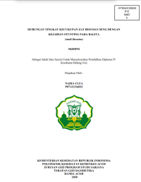 Image of HUBUNGAN TINGKAT KECUKUPAN ZAT BESI DAN SENG DENGAN KEJADIAN STUNTING PADA BALITA 
(studi literatur)