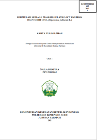 Image of FORMULASI SEDIAAN MASKER GEL PEEL OFF EKSTRAK DAUN SIRIH CINA (Peperomia pellucida L.)