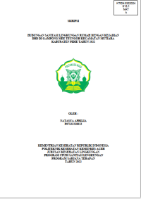 Image of HUBUNGAN SANITASI LINGKUNGAN RUMAH DENGAN KEJADIAN DBD DI GAMPONG MEE TEUNGOH KECAMATAN MUTIARA KABUPATEN PIDIE TAHUN 2022