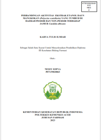Image of PERBANDINGAN AKTIVITAS  EKSTRAK ETANOL DAUN MANGKOKAN (Polyscias scutellaria) YANG TUMBUH DI DAERAH PESISIR DAN NON-PESISIR TERHADAP JAMUR Candida albicans