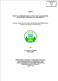 Image of HUBUNGAN MEROKOK DENGAN STAIN PADA GIGI PEROKOK AKTIF DI DESA CUREH SELATAN KAB. BIREUEN