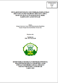 Image of PENGARUH KONSELING GIZI TERHADAP KEPATUHAN DIET PADA PASIEN DIABETES MELLITUS TIPE 2 DI RUANG RAWAT INAP RSUD DATU BERU KABUPATEN ACEH TENGAH