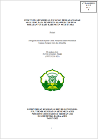 Image of EFEKTIVITAS PEMBERIAN JUS NANAS TERHADAP KADAR
ASAM URAT PADA PENDERITA ASAM URAT DI DESA KOTA PANTON LABU KABUPATEN ACEH UTARA