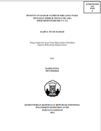Image of PENENTUAN KADAR NATRIUM SIKLAMAT PADA
MINUMAN SERBUK INSTAN SECARA SPEKTROFOTOMETRI UV-Vis