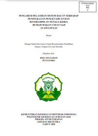 Image of PENGARUH PELATIHAN SISTEM HACCP TERHADAP PENINGKATAN PENGETAHUAN DAN
KETERAMPILAN TENAGA KERJA
RUMAH MAKAN CEPAT SAJI
AYAM LEPAAS