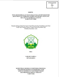 Image of PENGARUH KEBIASAAN MASYARAKAT DALAM MENGKOSUMSI AIR SUMUR GALI TERHADAP KARIES GIGI DI DESA MANYANG KECAMATAN KEMBANG TANJUNG KABUPATEN PIDIE