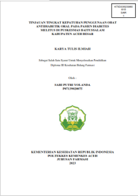 Image of TINJAUAN TINGKAT KEPATUHAN PENGGUNAAN OBAT ANTIDIABETIK ORAL PADA PASIEN DIABETES MELITUS DI PUSKESMAS BAITUSSALAM
KABUPATEN ACEH BESAR