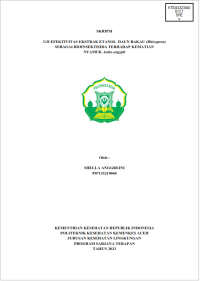 Image of UJI EFEKTIVITAS EKSTRAK ETANOL  DAUN BAKAU (Rhizopora)SEBAGAI BIOINSEKTISIDA TERHADAP KEMATIAN NYAMUK Aedes aegypti