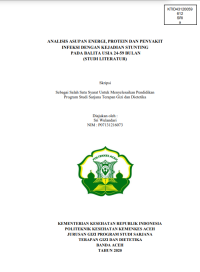 Image of ANALISIS ASUPAN ENERGI, PROTEIN DAN PENYAKIT INFEKSI DENGAN KEJADIAN STUNTING PADA BALITA USIA 24-59 BULAN (STUDI LITERATUR)
