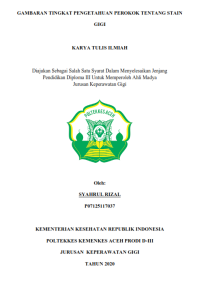 Image of GAMBARAN TINGKAT PENGETAHUAN PEROKOK TENTANG STAIN GIGI