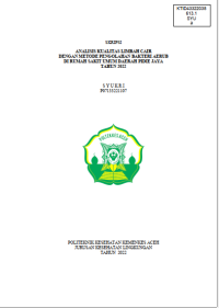 Image of ANALISIS KUALITAS LIMBAH CAIR DENGAN METODE PENGOLAHAN BAKTERI AERUB DI RUMAH SAKIT UMUM DAERAH PIDIE JAYA TAHUN 2022