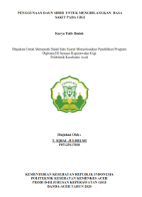 Image of PENGGUNAAN DAUN SIRIH  UNTUK MENGHILANGKAN RASA SAKIT PADA GIGI