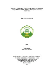 Image of EFEKTIVITAS EKSTRAK KULIT JERUK NIPIS (Citrus Aurantifolia Swingle)SEBAGAI PENOLAK KECOAK(Periplaneta Americana) TAHUN 2019