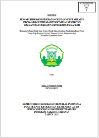 Image of PENGARUH PROMOSI KESEHATAN GIGI DAN MULUT MELALUI VIDEO ANIMASI  TERHADAP PENGETAHUAN KESEHATAN GIGI DAN MULUT PADA SISWA SD NEGERI 33 BANDA ACEH