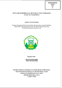Image of PENGARUH BIMBINGAN MENYIKAT GIGI TERHADAP ANAK TUNAGRAHITA